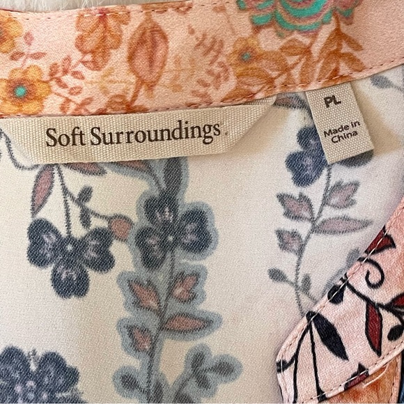 Soft Surroundings Nassau Floral Belted Patchwork Satin Maxi Dress - Picture 12 of 15